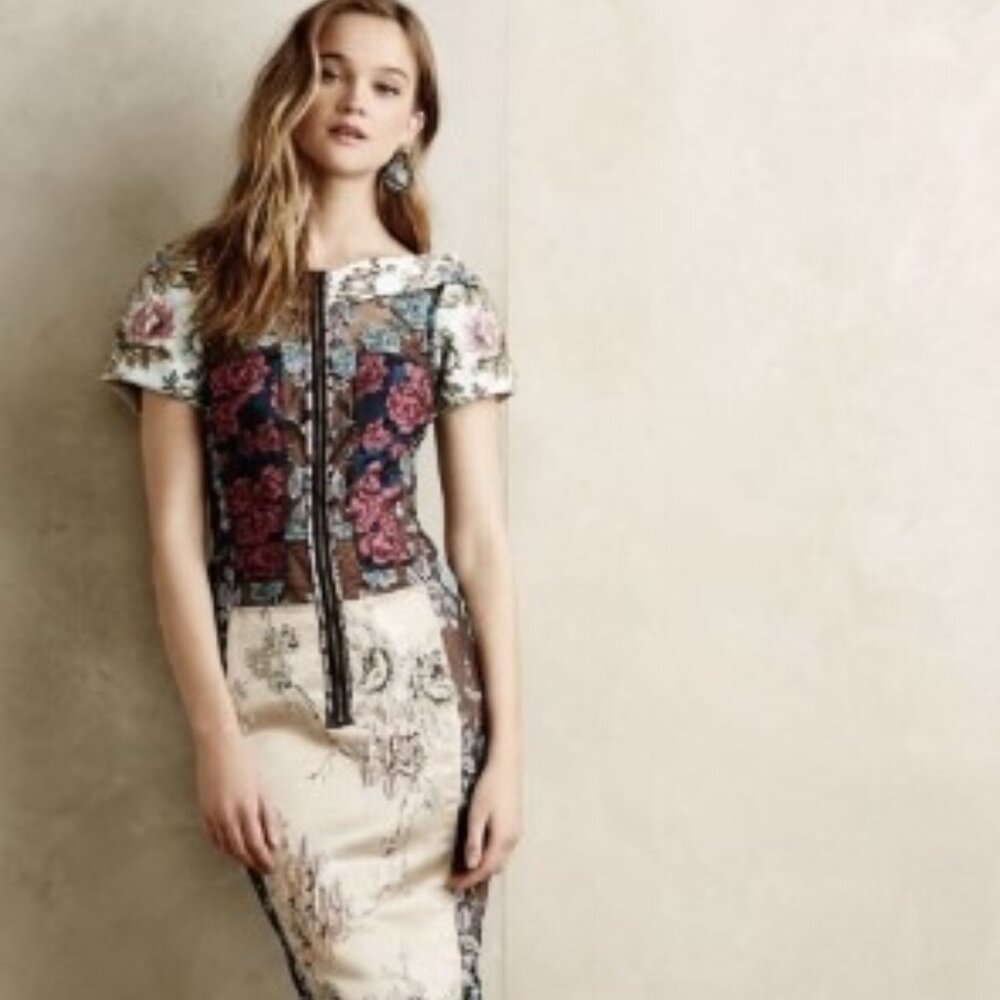 Byron Lars Beguile Pieced Brocade Dress